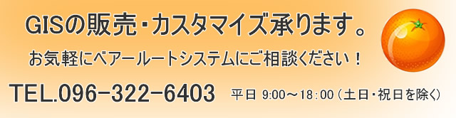 GISの販売・カスタマイズ承ります。お気軽にベアールートシステムにご相談ください！